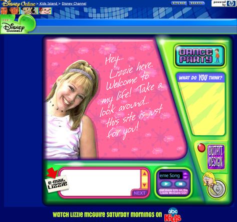 #lizziemcguire #disneychannel #y2k #nostalgic #nostalgia #webcore Vintage Web Design, Old Tech, Old Websites, Zine Design, Internet Culture, Lizzie Mcguire, Retro Games, Web Layout Design, Late 90s