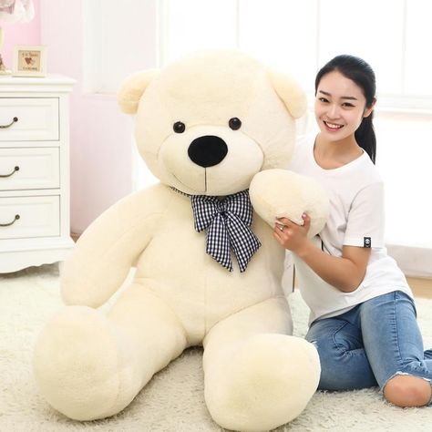 Big Stuffed Animal, Big Teddy Bear, Soft Toys Making, Big Teddy, White Teddy Bear, Girlfriend Birthday, Cute Teddy Bears, Teddy Bear Plush, Kids Pillows