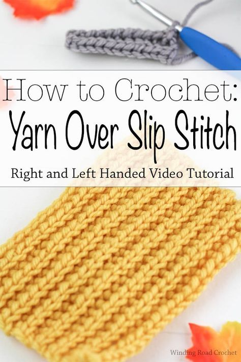 Crochet Loop, Left Handed Crochet, Mosaic Knitting, Slip Stitch Crochet, Ribbed Crochet, Easy Crochet Stitches, Crochet Tips, Stitch Tutorial, Crochet Stitches Video