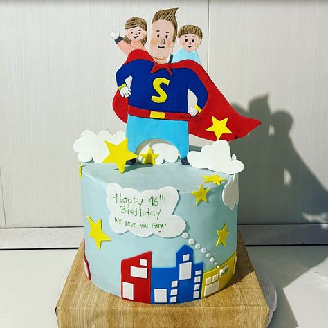 Superdad Cake, Super Dad Cake, Happy 46th Birthday, Love You Papa, Dad Birthday Cakes, 46th Birthday, Super Dad, Dad Birthday, Cake Ideas