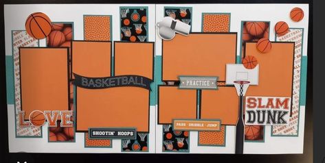 Basketball Scrapbook Layouts, Basketball Layout, Basketball Scrapbook, Scrapbooks Ideas, Basketball Ideas, Sports Page, Scrapbook Sketches, Layout Ideas, Scrapbooking Ideas