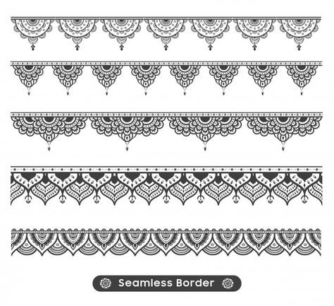 Vector ethnic mandala border design Prem... | Premium Vector #Freepik #vector #flower #vintage #floral #design Mandala Border Design, Mandala Border, Bord Design, Indian Henna, Frame Floral, Design Mandala, Mandala Design Pattern, Mandala Art Lesson, Hand Drawn Vector Illustrations