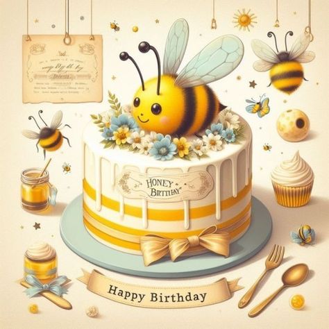 Happy Birthday Charlie Brown, Bee Birthday Cake, Humble Bee, Dream Ideas, 50th Birthday Decorations, Cute Birthday Pictures, Birthday Cheers, Event Card, Anniversary Wishes