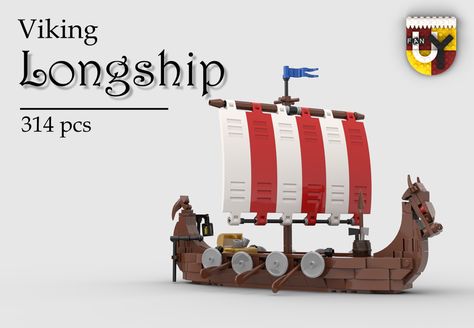 Lego Steampunk, Viking Longship, Lego Medieval, Lego Ship, Lego Castle, Building Instructions, Lego Stuff, Lego Group, Lego Parts