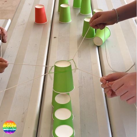 CHRISTMAS TREE STEM CUP STACKING CHALLENGE FOR CLASS - Recreate this Christmas STEM challenge in your classroom this festive holiday season with materials you might already have at school! #stemactivities #christmasstemactivities #christmasactivitiesforfirstgrade #christmasactvitiesforsecondgrade Christmas Tree Stem, Christmas Stem Challenge, Christmas Stem Activities, Cup Stacking, School Library Lessons, Tree Stem, Christmas Stem, Stem Challenge, Library Lessons