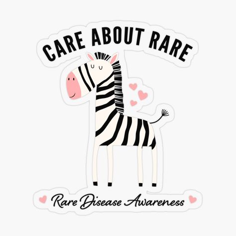 Get my art printed on awesome products. Support me at Redbubble #RBandME: https://www.redbubble.com/i/sticker/Rare-Disease-Awareness-Care-About-Rare-Cute-Cartoon-Zebra-by-jesabee/158440556.O9UDB?asc=u Rare Disease Awareness, Rare Disease, Invisible Illness, Chronic Illness, Science Poster, Cute Cartoon, Stranger Things Fanart, Disease, Awesome Products