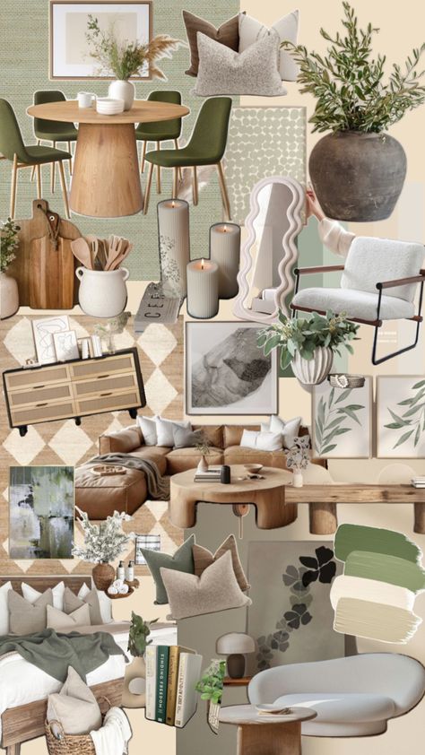 Beige home decor, green home decor, neutral home style Sage Green Home Decor Ideas, Green And Neutral Home Decor, Beige And Green Aesthetic, Green And Beige Aesthetic, Black House Decor, Dubai Apartment, House Hawaii, Beige Home Decor, Sage Green Living Room