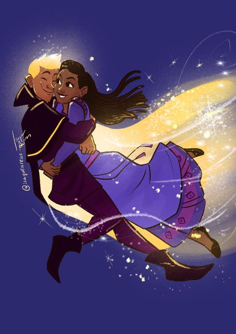 Asha and --WHO'S THIS????? Sorry Disney, but I love couples and that's my wish 😭💙✨ Ariana DeBose - This Wish - From "Wish" Ariana Debose, Disney Art Style, Disney Ships, Disney Theory, Star Boy, Clever Halloween Costumes, Disney Characters Videos, Disney Concept Art, Disney Princess Pictures