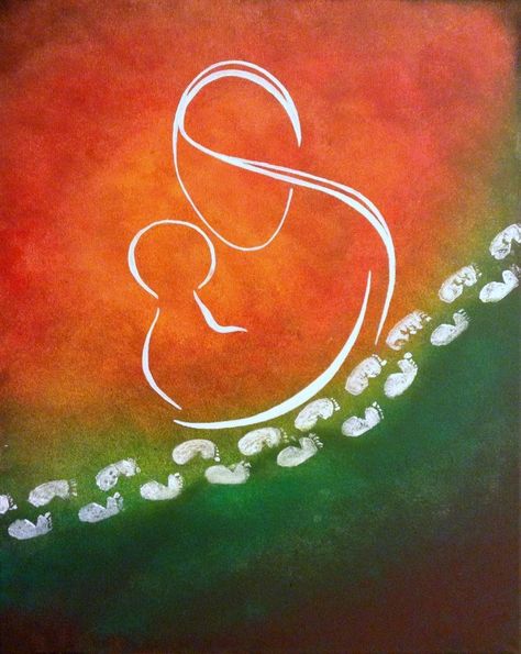 Mother And Child by Disha Dua A bond beyond words.   https://www.contemporary-artists.co.uk/art_listing/mother-and-child/   #art #painting Motherhood Painting Easy, Girl Rangoli, Mother Child Painting, Mother And Child Art, Mother And Child Painting, Rangoli Designs For Competition, Rangoli Diwali, Child Painting, Mother Painting