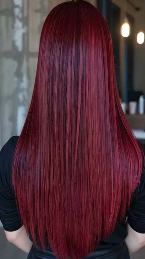 Deep Cherry Red Hair, Pelo Color Vino, Raspberry Wine, Wine Hair Color, Red Hair Looks, Red Hair Inspiration, Cherry Red Hair, Hair Rainbow, Woman Hairstyles