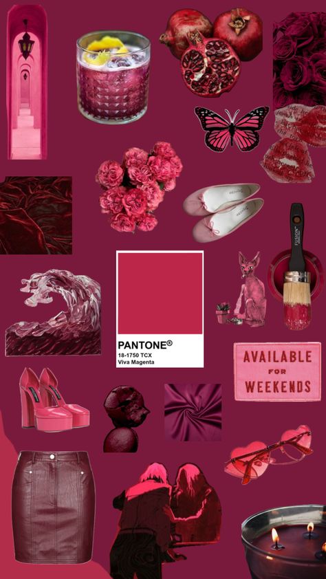 Raspberry Raspberry Moodboard, Raspberry Color Aesthetic, Chair Redo, Pantone Colour Palettes, Raspberry Color, Graphic Designer Portfolio, Girl Wallpaper, Pantone Color, Colorful Wallpaper