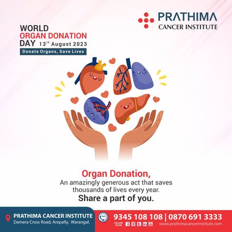 Organ Donation, An amazingly generous act that saves thousands of lives every year. #Shareapartofyou. #WorldorgandonationDay #WorldorgandonationDay2023 #organdonationDay2023 #organdonationDay #organdonationawareness #organdonation #specialday #trending #trendingnow #prathimacancerInstitute #prathima #PCI World Organ Donation Day, Organ Donation Awareness, Doctor Shows, Paper Presentation, Fertility Clinic, Donate Life, Organ Donor, Organ Transplant, Organ Donation