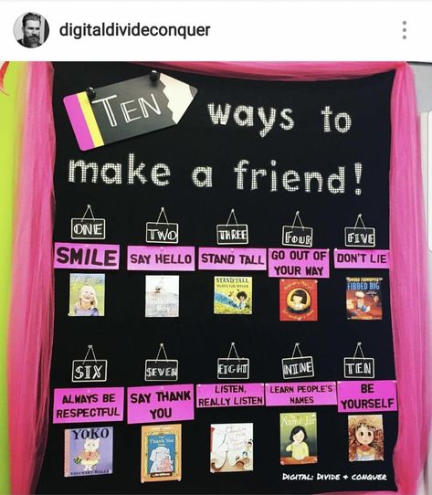 How To Make a Friend | I Teach. What's Your Superpower? Bulletin Board Template, Friends Bulletin Board, Free Bulletin Board, Counselor Bulletin Boards, Friendship Board, School Counseling Bulletin Boards, Counseling Bulletin Boards, Elementary Bulletin Boards, Work Bulletin Boards