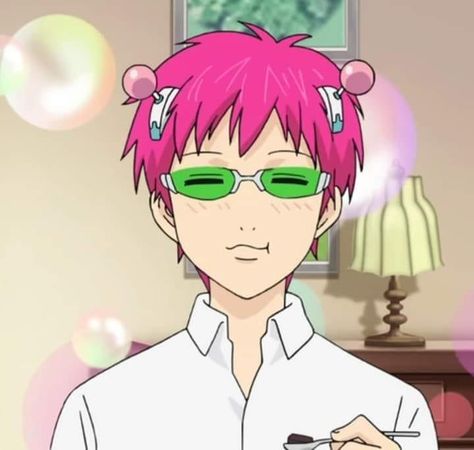 Kusuo Saiki, Saiki K, Saiki Kusuo, Pink Hair, The Story, Green, Anime, Hair, Pink