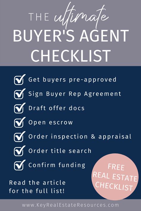 Do you need a FREE REALTOR checklist? This buyer's agent checklist will cover you from the first buyer meeting through closing and beyond! Perfect for new or experienced real estate agents, REALTORS, and real estate brokers. Real Estate Checklist, Free Real Estate, Listing Presentation, Real Estate Buyers, Real Estate Career, Buyers Agent, Real Estate Advice, Listing Agent, Real Estate Templates