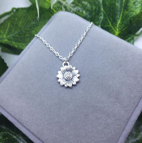 Sunflower Necklace Silver, Elephant Anklet, Silver Ankle Bracelet, Moon Necklace Silver, Silver Flower Necklace, Silver Necklace Pendant, Sunflower Pendant, Sunflower Necklace, Sterling Silver Anklet