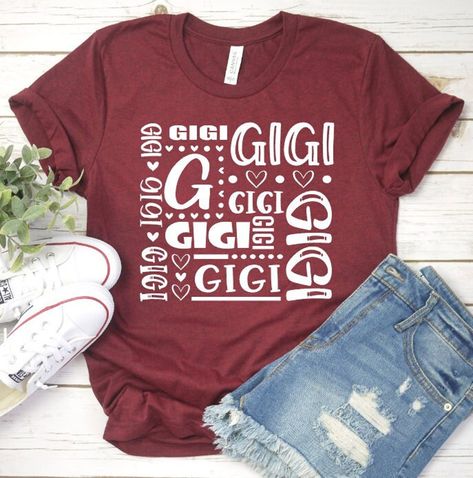 Gigi Shirt Gig Gift Blessed Gigi Grandma Shirt Gigi - Etsy Gigi Grandma, Gigi Shirts, Gigi Style, Grandma Shirt, Cute Shirt Designs, Grandma Shirts, Concert Shirts, Bella Canvas Tees, Color Charts