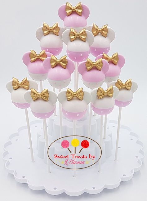 Minnie Mouse Sweets, Mini Mouse Cake Pop, Cake Pop Disney, Minnie Mouse Cakesicles, Mini Maus Cake, Cake Pops Decoracion, Minnie Cake Ideas, Minnie Mouse Cakepops, Minnie Cake Pops