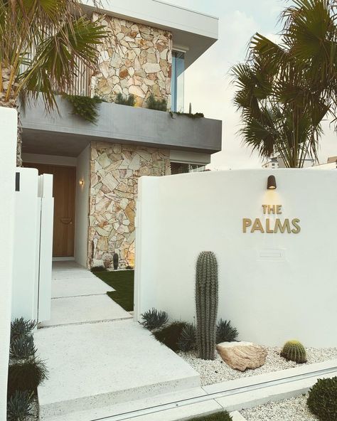 Off Form Concrete, Palm Springs Exterior, Modern Coastal Home, Concrete Stone, Bay House, Modern Beach House, The Palms, Beach House Design, House Front Design