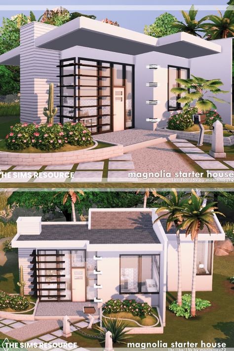 Sims 4 Modern House, Sims 2 House, Lotes The Sims 4, Starter House, The Sims 4 Lots, Sims Freeplay Houses, Sims 4 House Plans, Sims 4 House Building, The Sims 4 Packs