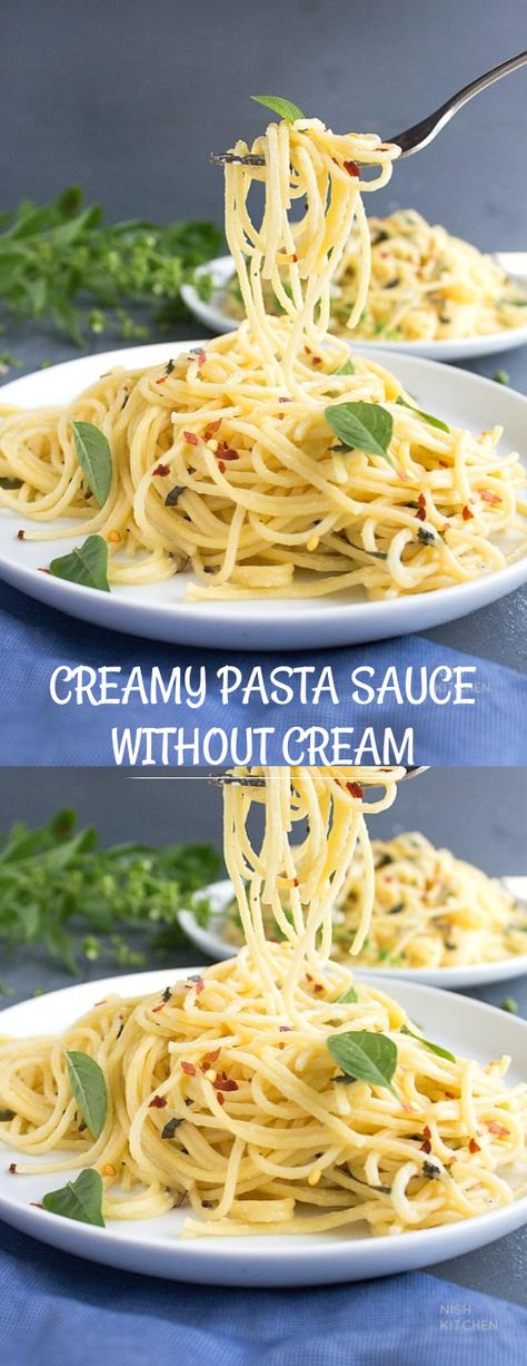 CREAMY PASTA SAUCE WITHOUT CREAM Pasta Without Tomato Sauce, Pasta Sauce No Cream, No Sauce Pasta, Pasta Sauce Alternatives, No Tomato Pasta Sauce, Low Calorie Pasta Sauce, Pasta Sauce Without Tomatoes, Pasta Sauce Creamy, Pasta Without Cream