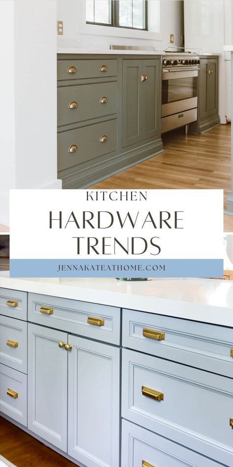 From cabinet knobs, handles and pulls, to faucets and sinks, these are the kitchen hardware trends you need to know about to create your dream kitchen in 2023! Trending Kitchen Drawer Pulls, Pulls For White Cabinets Hardware, Interior Hardware Ideas, White Shaker Kitchen Cabinets Hardware Drawer Pulls, Modern Pulls Cabinet Hardware, All Pulls On Kitchen Cabinets, 2023 Cabinet Hardware Trends, Mixing Kitchen Cabinet Hardware, Unique Kitchen Cabinet Hardware