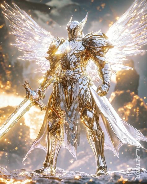 Angelic Knight, Armored Angel, Dragons Pictures, Angel Armor, Comic Christmas, Warrior Concept Art, A Level Art Sketchbook, Dark Fantasy Artwork, Heaven Art