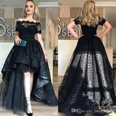 Modest Black Dress, Fancy Prom Dresses, Short Sleeve Prom Dresses, Black Lace Prom Dress, Lace Prom Dresses, Cheap Gowns, Evening Gowns With Sleeves, Prom Dresses 2018, Prom Dresses 2019