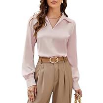 Shirts For Work Women, Classic Casual Feminine Style, Button Up Business Casual Women, Pink Office Outfits Women, Pink Blouse Outfit, Pink Blouses Outfit, Pink Business Casual, Blouse Outfit Work, Satin Blouse Outfit