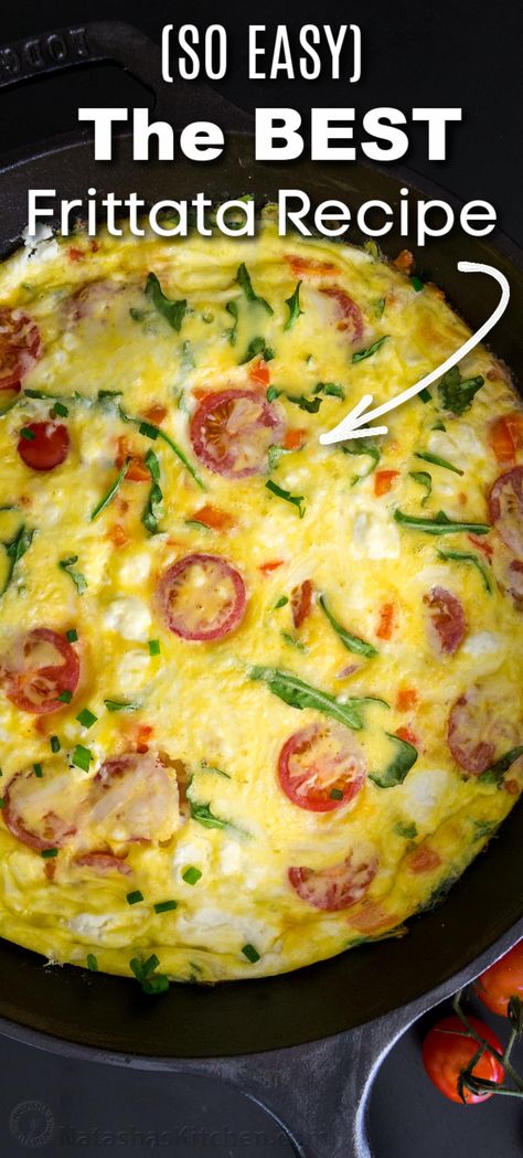 Making a frittata is as simple as it gets for a hearty and healthy breakfast in no time. Large Frittata Recipes, Overnight Frittata Egg Casserole, Best Breakfast Fritatta, Frittata For 2, Whatever Pan Recipes, Christmas Morning Frittata, Frittata Dinner Recipes, Fritata Recipe Italian, Breakfast Fertattas Recipe