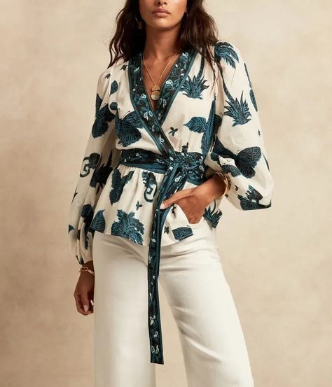 Silk wrap top