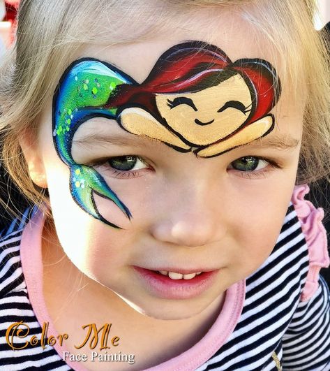 Facepainting Ideas Easy, Easter Face Paint, Mermaid Face Paint, Princess Face Painting, Festival Face Paint, Christmas Face Painting, Cheek Art, Girl Face Painting, Face Painting Tutorials