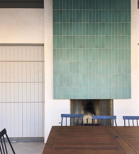 Heath Ceramics Tile, Heath Tile, Black Interior Doors, Heath Ceramics, Retro Interior, Cozy Fireplace, Fireplace Tile, Fireplace Design, A Fire