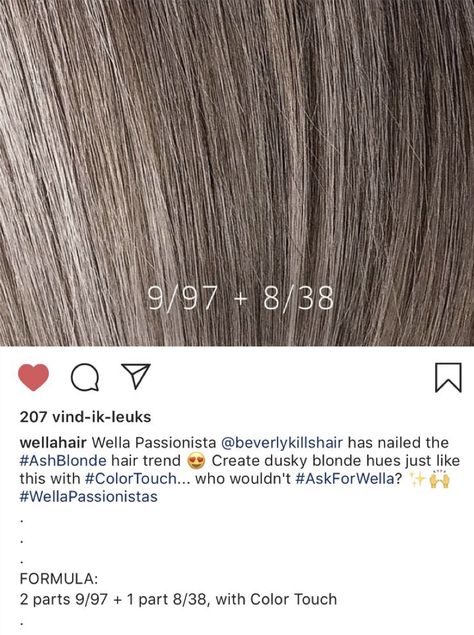 Mushroom Brown Hair Color Toner, Mushroom Brown Toner Formula Wella, Mushroom Blonde Wella, Mushroom Brown Formula Wella, Wella Ash Brown Formula, Milk Tea Hair Color Formula, Wella Ash Brown, Mushroom Blonde Formula, Wella Shinefinity Formulas