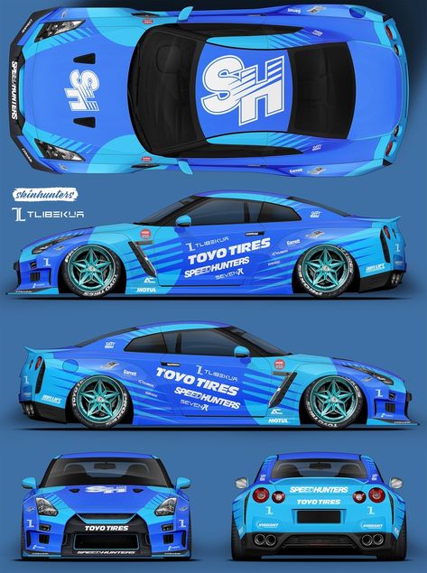 R35 Gtr, Car Sticker Design, Sports Car Wallpaper, Cool Car Drawings, Gtr R35, Car Wrap Design, Racing Car Design, Drifting Cars, Forza Horizon