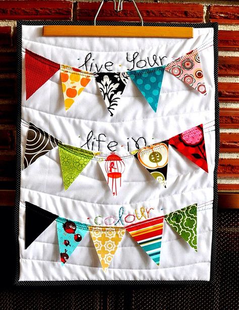 6a016300f919ba970d0167648318c5970b-pi 786×1,024 pixels Bunting Quilt, To My Bff, Mini Quilt Patterns, Flag Quilt, Fidget Quilt, Nancy Zieman, Hanging Quilts, Miniature Quilts, Color Wall