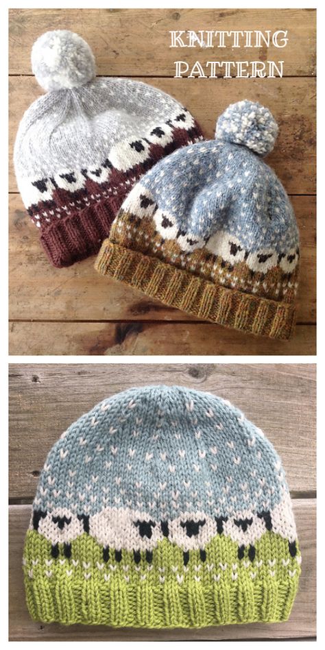 Knit Fair Isle Sheep Hat Free Knitting Pattern & Paid - Knitting Pattern Fair Isle Knitting Patterns Free, Punto Fair Isle, Maglia Fair Isle, Sheep Knitting Pattern, Sheep Hat, Hat Free Knitting Pattern, Baby Hat Knitting Patterns Free, Knit Fair Isle, Ravelry Knitting