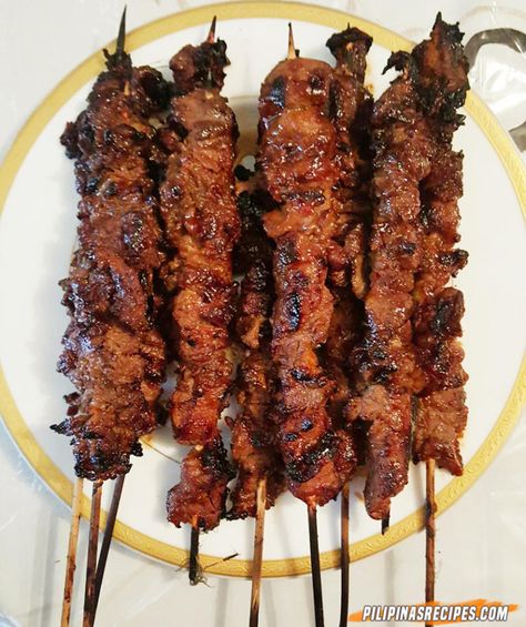 Filipino Pork Barbecue Recipe, Phillipino Food, Barbeque Pork, Pork Barbecue, Barbeque Recipes, Kabob Recipes, Fruit Picture, Barbecue Pork, Kebab Recipes