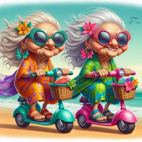 Granny's Off Her Meds Again 👵🏻 | Granny having fun | Facebook Old Lady Cartoon, Cartoon Grandma, Funny Old People, Old Lady Humor, Good Morning Funny Pictures, Funny Postcards, Diamond Art Painting, Cute Animal Clipart, My Grandmother