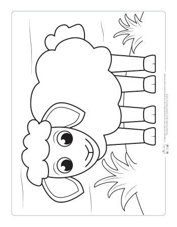 A sheep coloring page for kids. Sheep Coloring Pages Free Printable, Sheep Art For Kids, Sheep Template Free Printable, Sheep Coloring Sheet, Sheep Crafts Preschool, Craft Sheep, Sheep Outline, Sheep Coloring Page, Sheep Printable