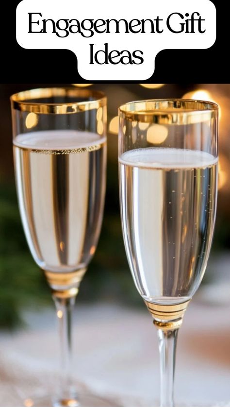 A set of personalized champagne flutes on a festive table, perfect for engagement celebrations. Engagement Gift Ideas For Friend, Engaged Gifts For Best Friend, Engagement Gift Ideas For Couples Newly Engaged, Ideas For Engagement Gifts, Engagement Gift For Daughter, Couples Shower Gift Ideas, Engagement Gifts For Couples Baskets, Engagement Present Ideas, Engagement Gifts For Best Friend