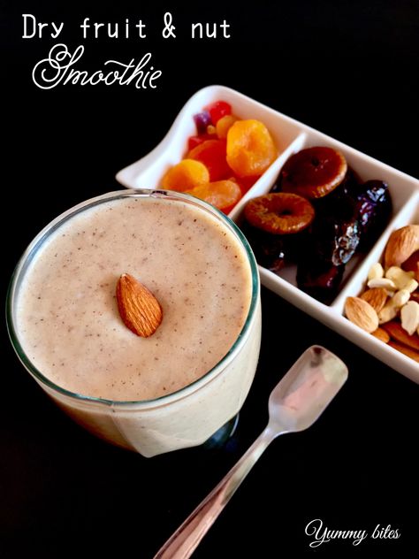 Dry fruit & nut smoothie Nut Smoothie, Fruit Drinks Recipes, Yummy Bites, Fruit Diet, Dry Fruit, Health Smoothies, Dry Fruits, Tasty Bites, Fruit Smoothie Recipes