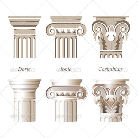 Columns in Different Styles Architecture Facts, Architectural Orders, Greek Columns, Greek Architecture, Romanesque Architecture, Ancient Greek Architecture, Cultural Architecture, Education Architecture, Classic Architecture