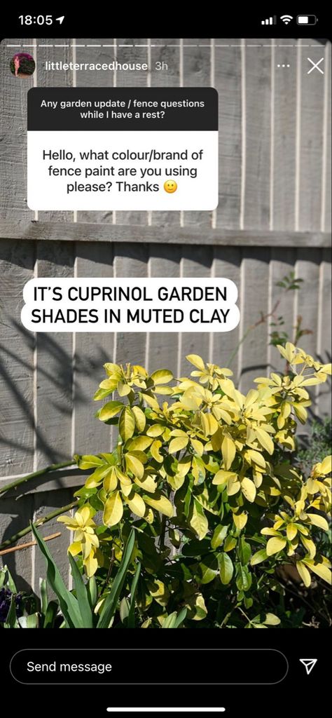 Cuprinol Muted Clay Fence, Cuprinol Muted Clay, Cuprinol Natural Stone, Garden Boundary, Painted Fence, Cuprinol Garden Shades, Stone Fence, Fence Designs, Fence Paint