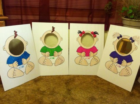 Marcos para baby shower... Prop Idea, Baby Food Game, Baby Shower Games Coed, Funny Baby Shower Games, Idee Babyshower, Boy Baby Shower Ideas, Coed Baby Shower, Fun Baby Shower Games, Photos Booth