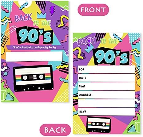 1990s Birthday Party Theme, 90s Birthday Invitation, 90s Birthday Party, 30th Birthday Party Themes, 90s Party Ideas, 90s Birthday, Chanel Wall Art, Back To The 90s, Birthday Invitations Diy