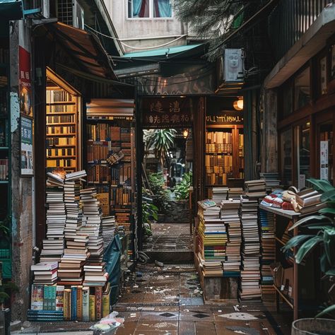 Bookstore Alleyway Charm: An enchanting alley lined with towering stacks of books leads to a cozy, inviting bookstore. #books #alley #bookstore #charm #urban #aiart #aiphoto #stockcake ⬇️ Download and 📝 Prompt 👉 https://ayr.app/l/3bF7 Stacks Of Books, Creative Books, Music For You, Stack Of Books, Wine Bar, Terms Of Service, Bookstore, Free Photos, Book Club