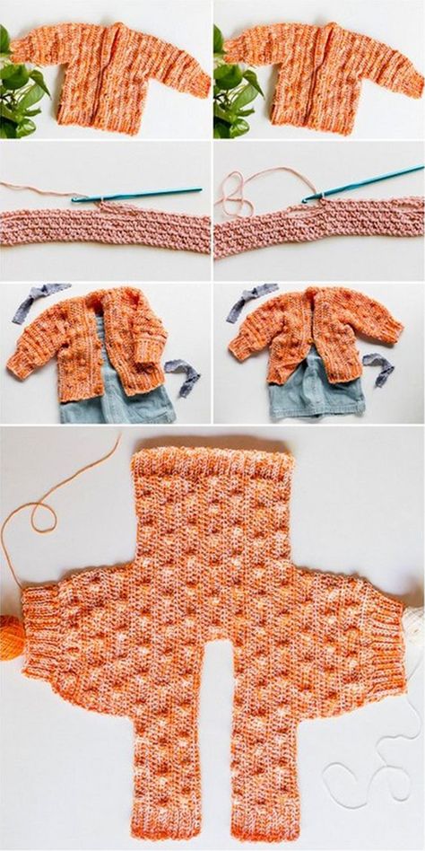 The Lynden Baby Sweater - Free Pattern & Tutorial Jaket Crochet, Crochet Baby Sweater Pattern, Crochet Baby Sweater, Confection Au Crochet, Baby Sweater Patterns, Haken Baby, Crochet Baby Clothes, Baby Sweater, Crochet Diy