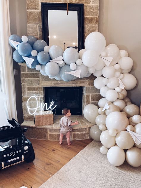 Baby boy, first birthday, airplanes, time flies! Time Flies First Birthday, Airplane First Birthday, Airplane Birthday Theme, Airplane Baby Shower Theme, Airplane Birthday Party Decorations, Time Flies Birthday, Planes Birthday Party, Planes Birthday, Airplane Baby Shower