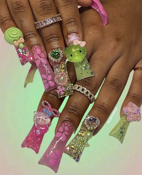 Nails Pink Acrylic, Inspiring Nails, Flared Nails, Flare Nails, Best Nail Ideas, Classic Nail, Junk Nails, Nails Colorful, Purple Acrylic Nails